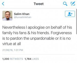 Salim Khan apologises for Salman
