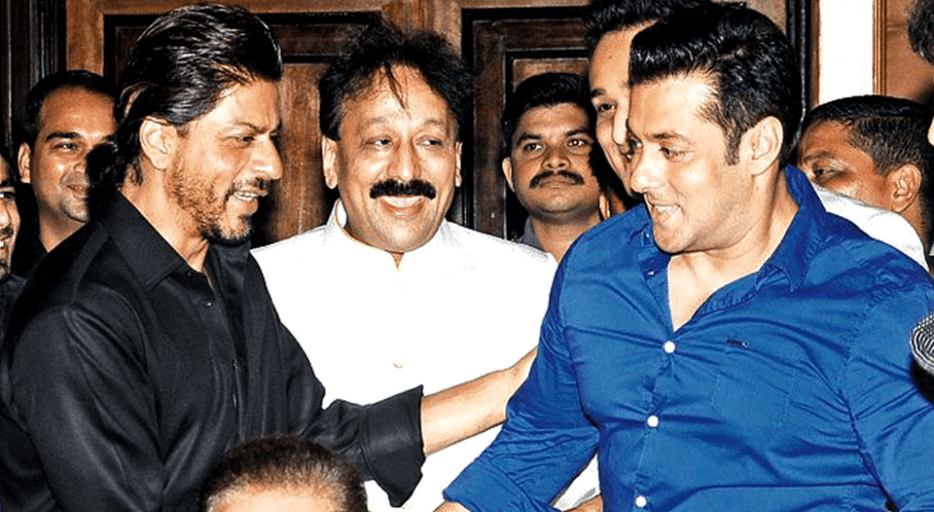 Salman and Shah Rukh Khan at Siddiue's Iftar party two years back