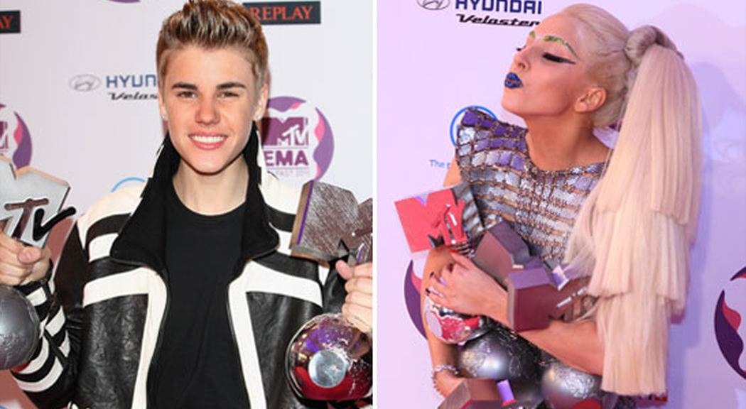 Lady Gaga, Justin Bieber sweep MTV EMAs